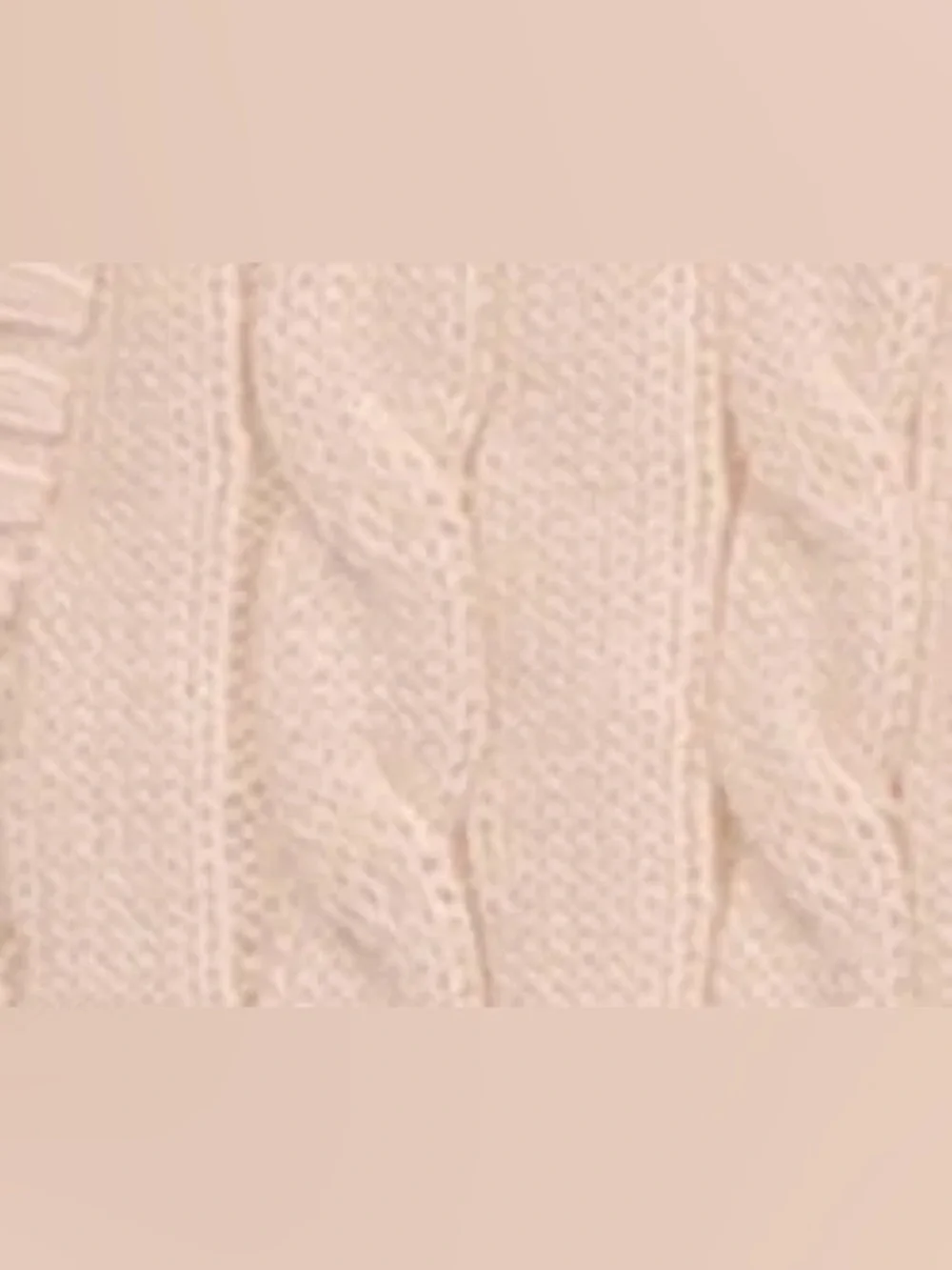 BAGATELLE Cable Stitch Puffer Vest in cream size small